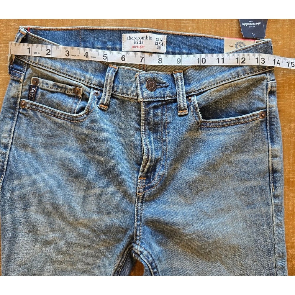 Abercrombie kids NWT straight slim fit jeans size 13/14 - Picture 8 of 8